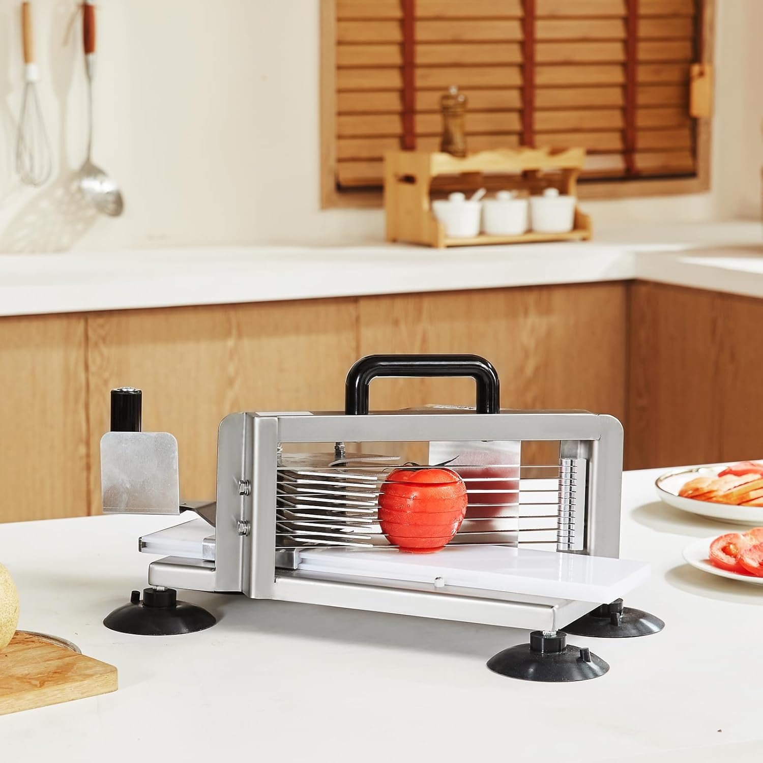 VEVOR - Coupe-tomates - 4,8 mm - Acier inoxydable, pieds antidérapants