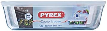 Pyrex - Cook & Freeze - plat rectangulaire 22x17 cm - avec couvercle, lot de 4