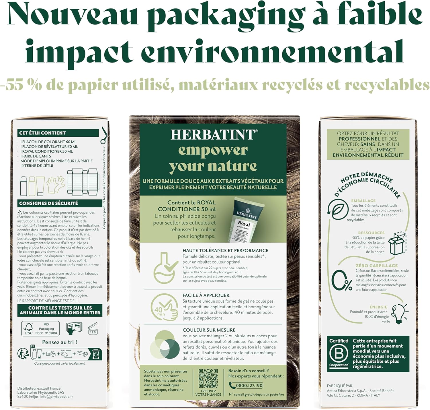 Herbatint - Blond 7N - 170ml - Permanent, sans ammoniaque, 8 extraits bio