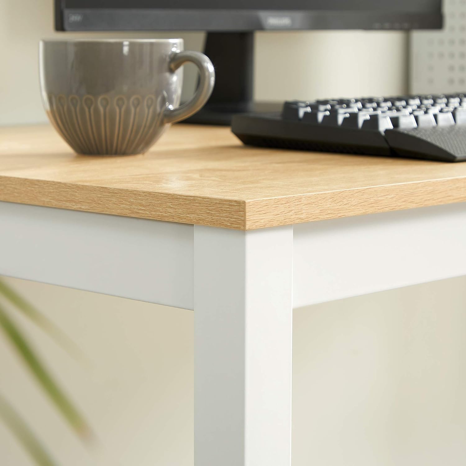 VASAGLE - table de bar LWD64N - 60x120x75 cm - bois et blanc, montage facile