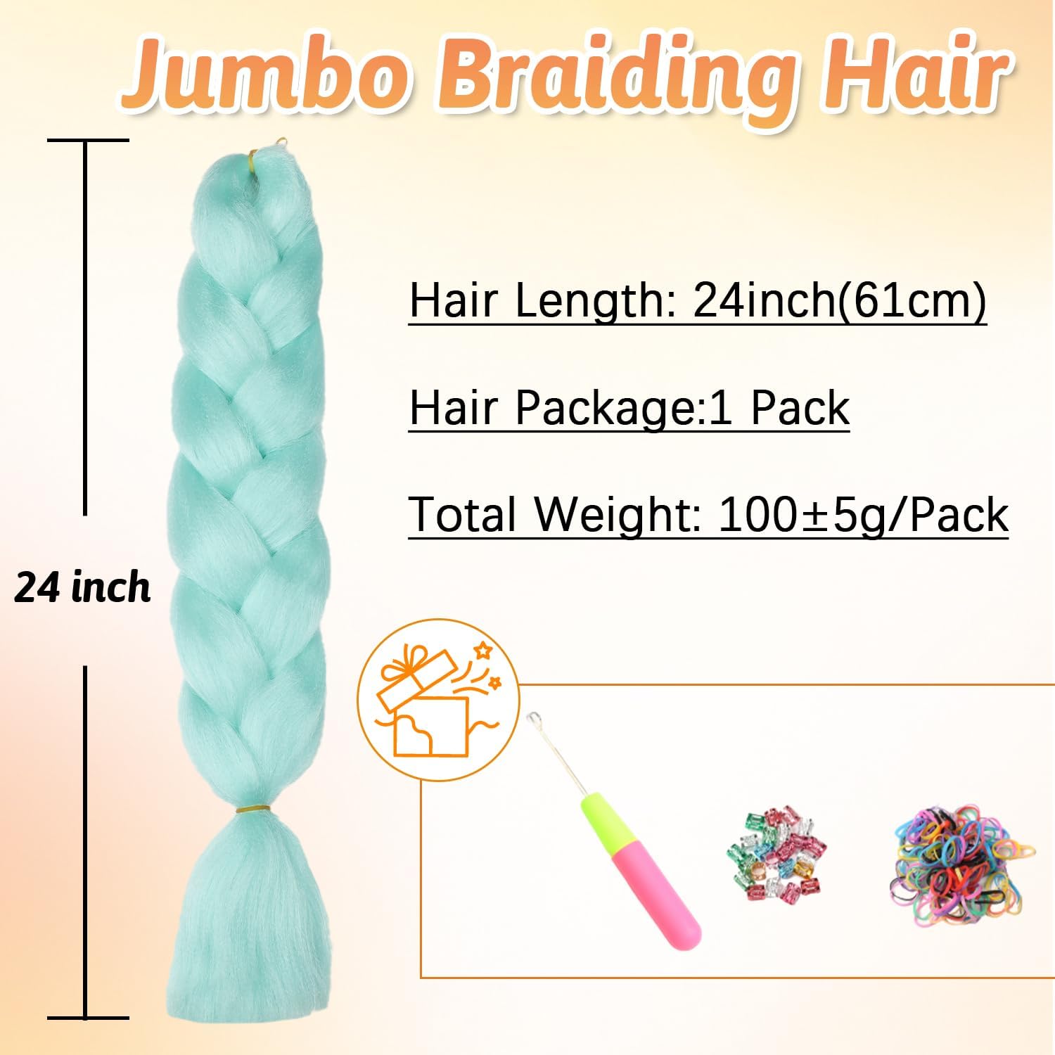 ShowJarlly - extensions synthétiques - 60 cm - spécial tresses africaines