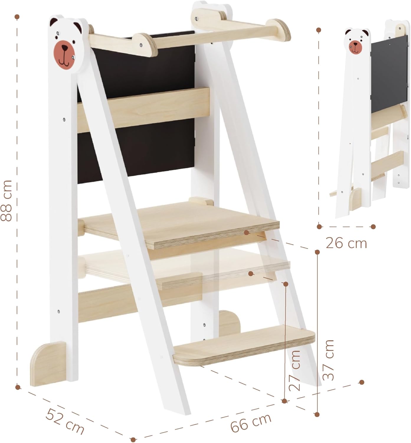 Buddy Baby - tour pliable enfant, cuisine, réglable, 36-60 mois