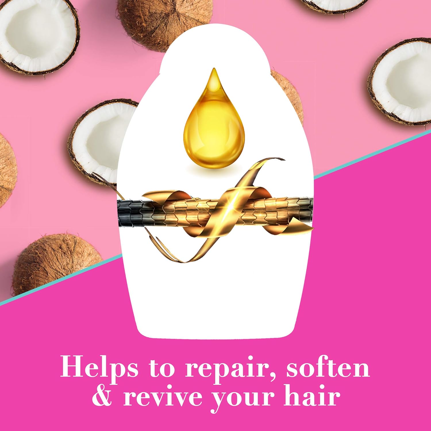 OGX - Shampooing Coconut Miracle Oil - 385ml - Répare cheveux secs, lot de 2