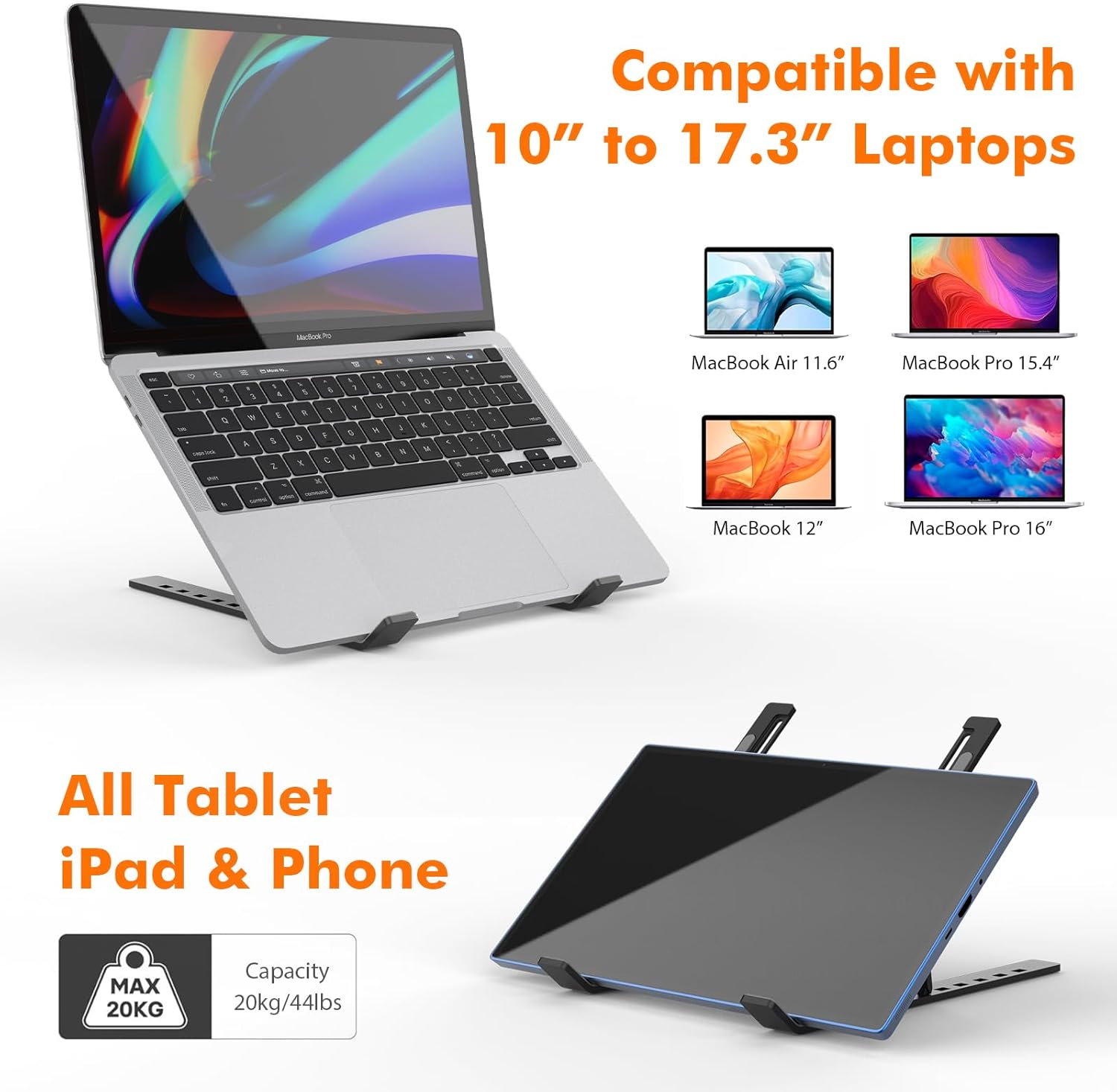 Grifema - support réglable aluminium, 10-17,3