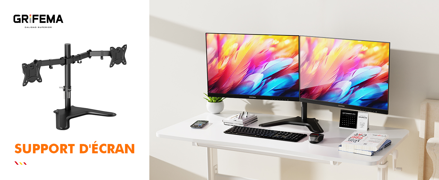 support ecran pc 2 ecran