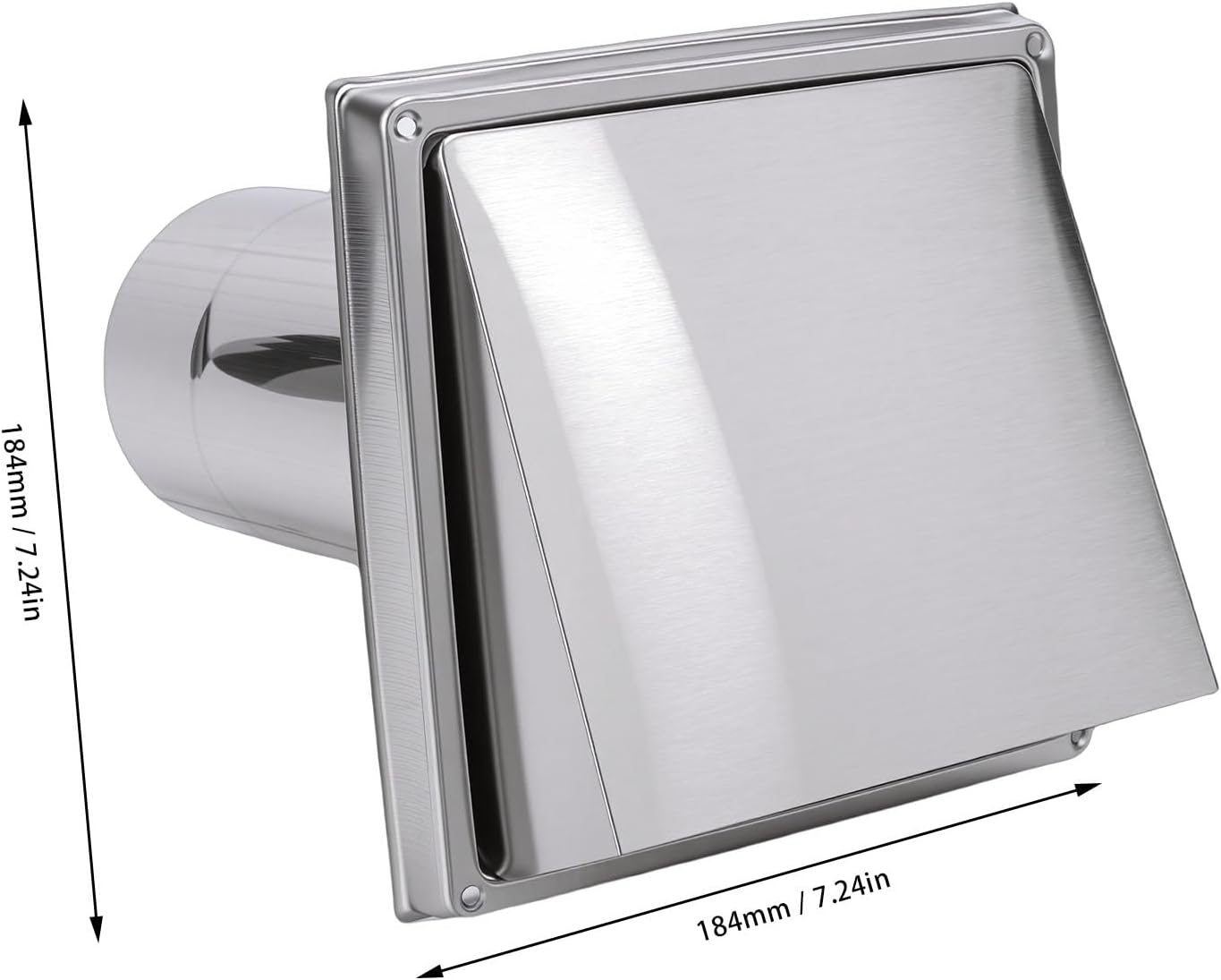 Cocoarm - pare-ventilation 4 pouces - inox, tube amovible, joint étanche