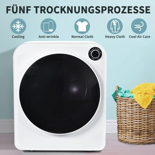 Sèche-linge mural - 3kg, 830W, 62dB - tambour inox, 5 programmes