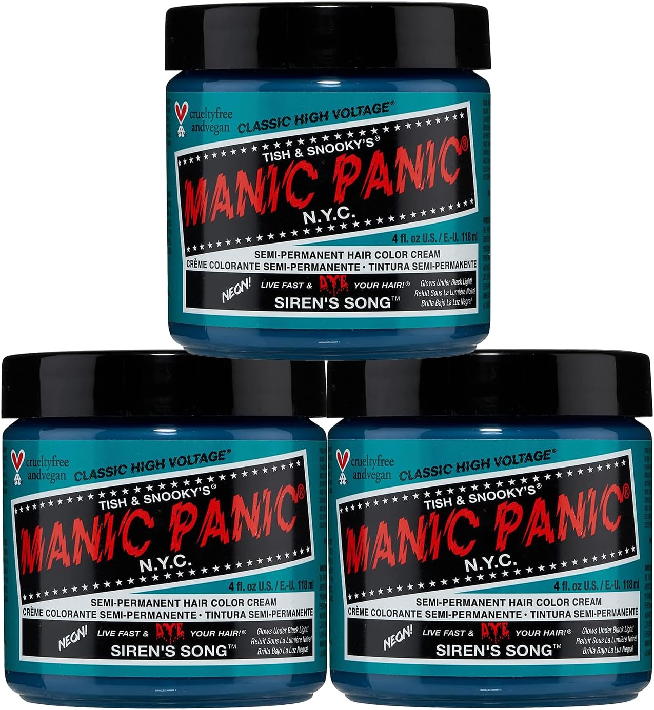 Manic Panic - Siren's Song Classic Creme - 3x118ml - Vegan, semi-permanent, vert