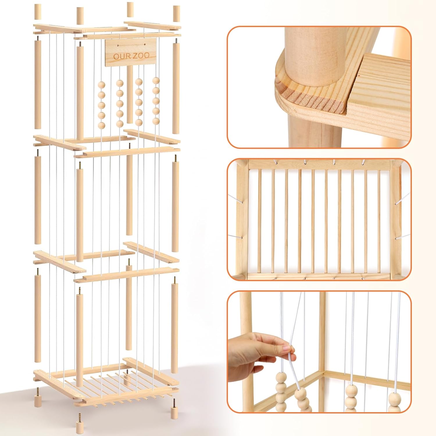 Rangement peluche enfant - bois - grande capacité - pour chambre et salon