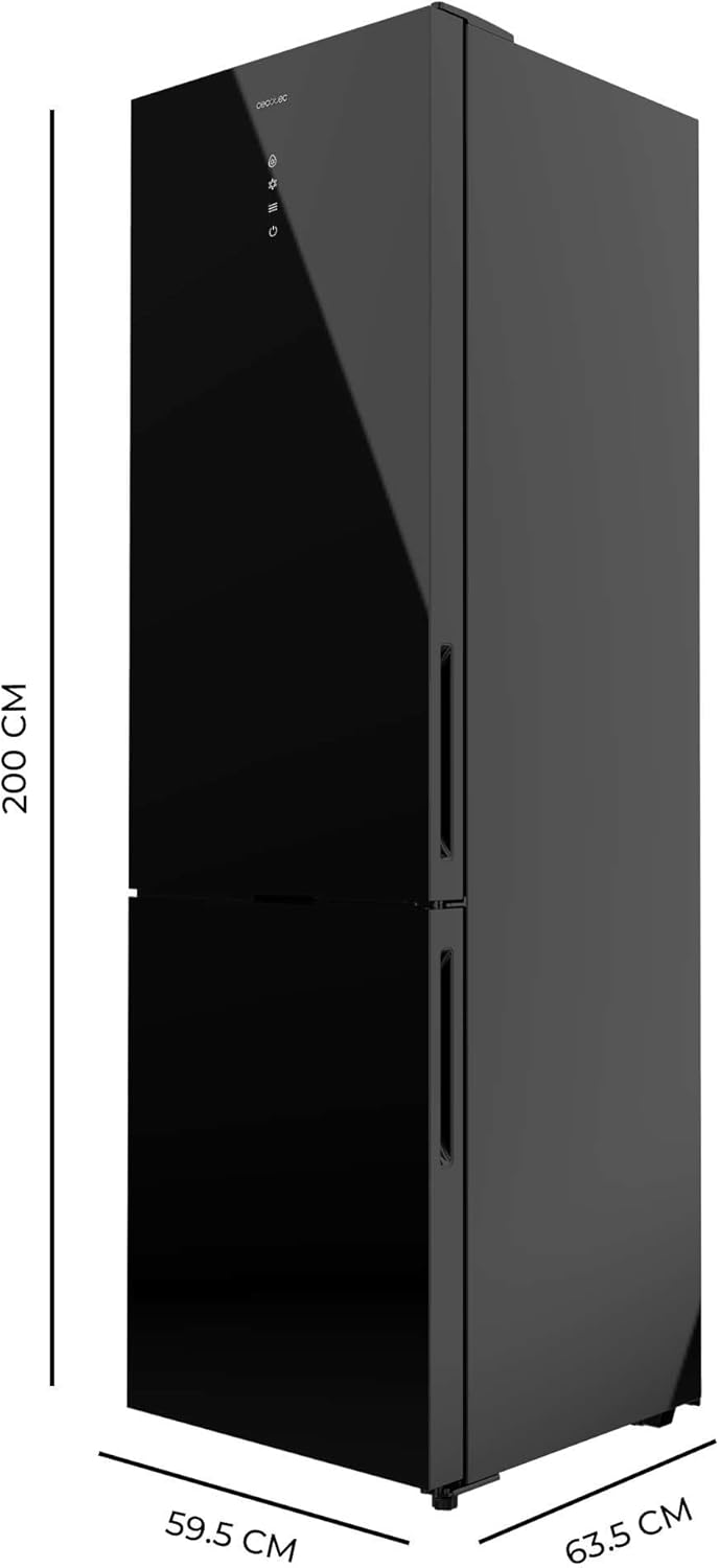 Cecotec - Bolero CoolMarket Combi - 356L, No-Frost, Multi Airflow, mode Vacances, classe E, tiroir humidité - 356 Black 