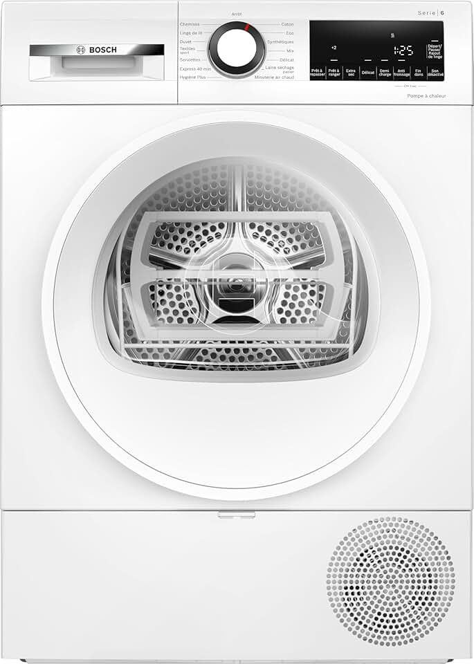 Bosch - Serie 6 - 8 kg, pompe à chaleur, blanc, sèche-linge - WQG133DTFR