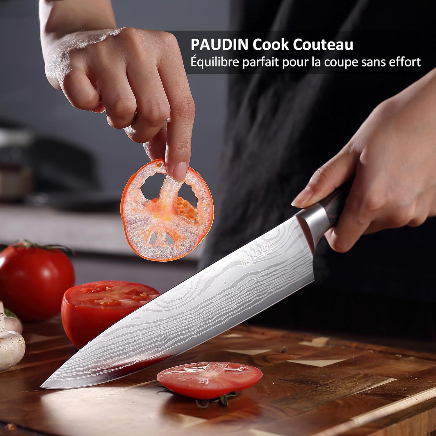PAUDIN - Set de couteaux (série chef) - 20/17/13cm - inox allemand, manche bois