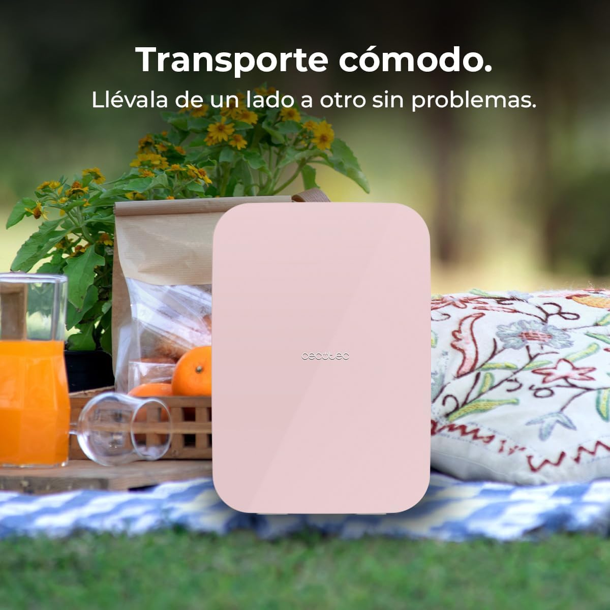 Cecotec - MiniCooling Bahamas Pink - 20L - refroidit 7°C, chauffe 65°C, 12V/220V, compact