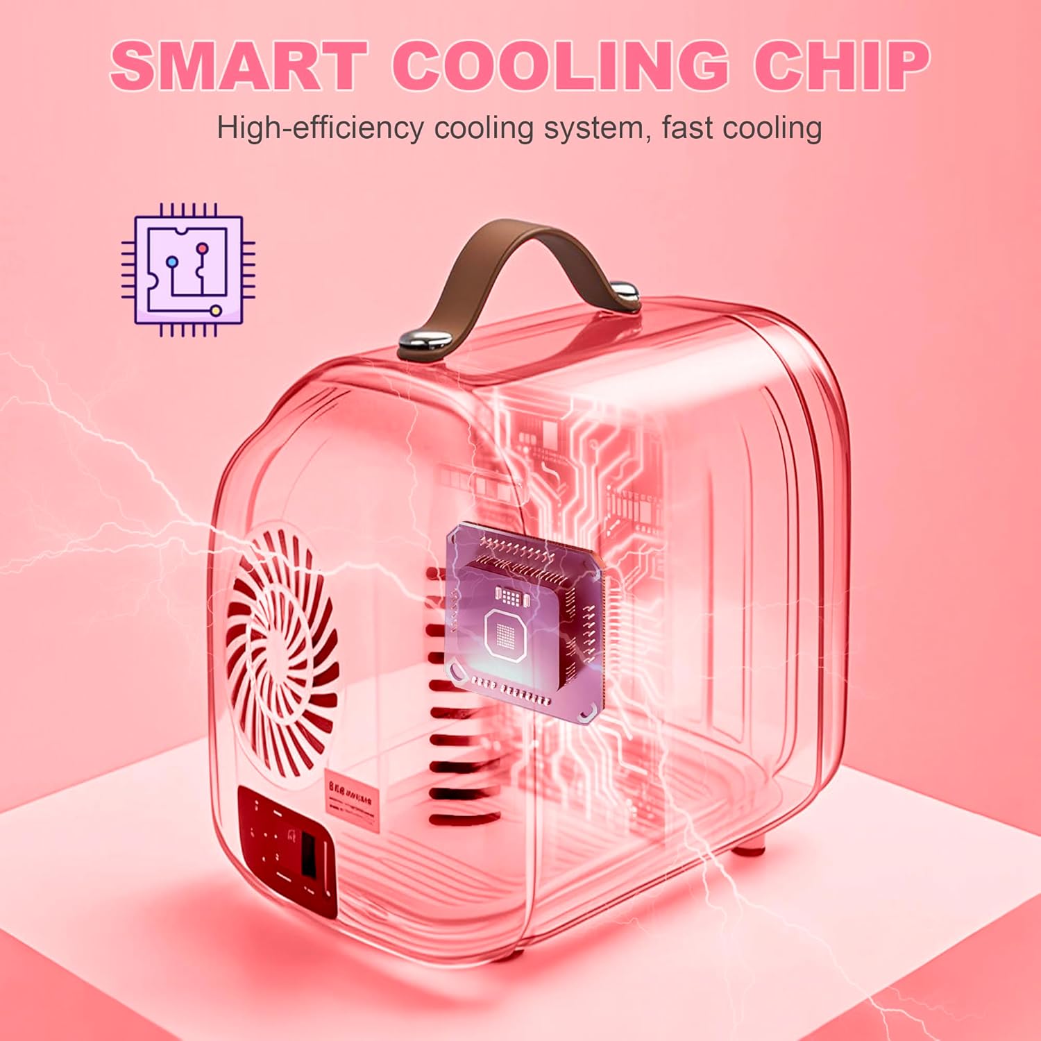 Enventor - Mini Frigo 4L - miroir LED, 6 canettes, CA/12V, blanc