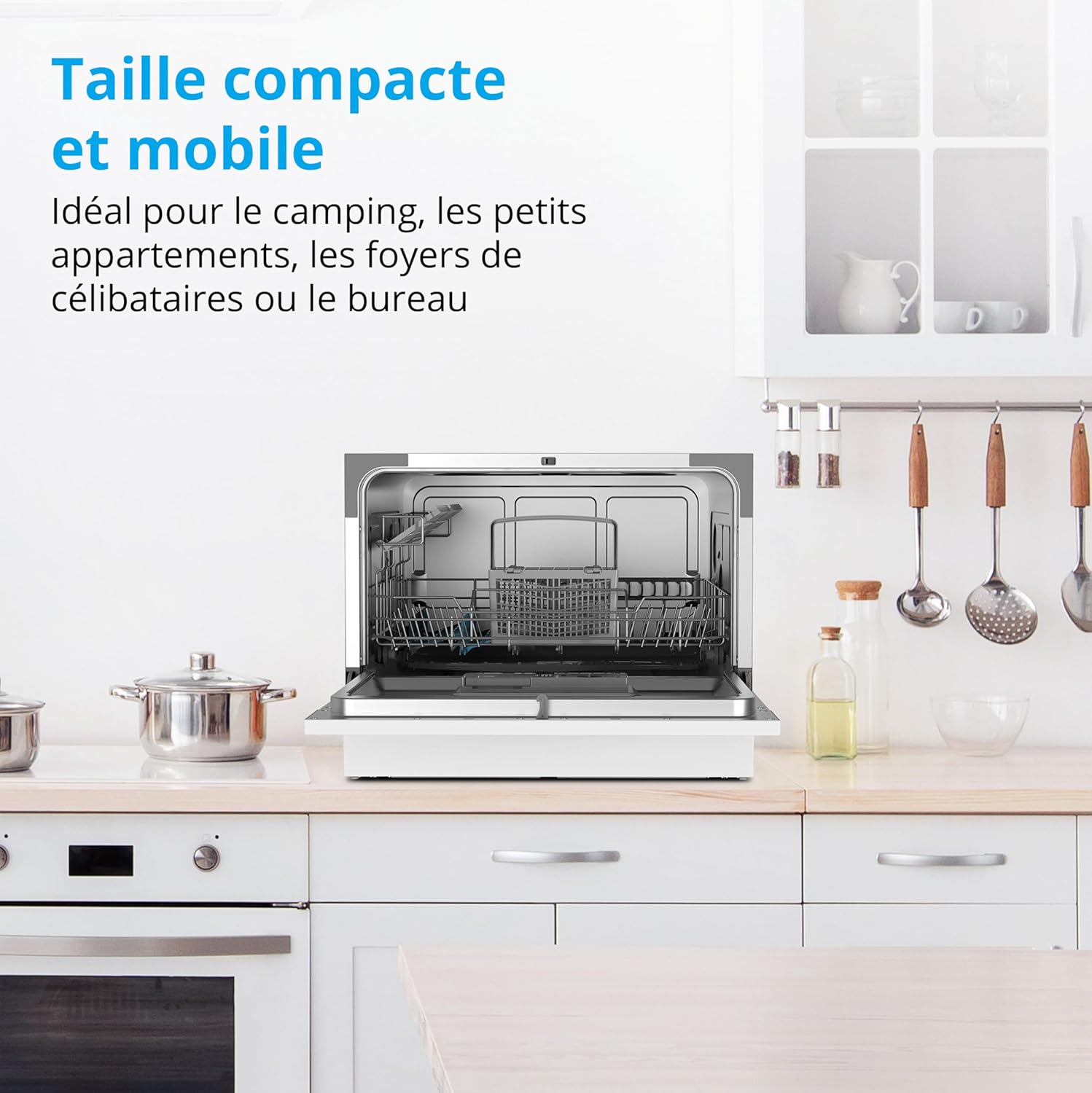 MEDION - Lave-vaisselle de table 6 couverts, 7 programmes, LED, 47 dB, MD37496