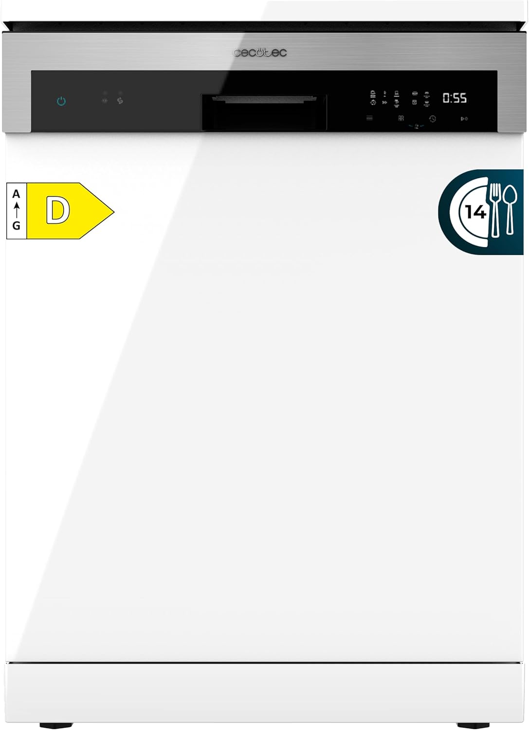 Cecotec - Bolero Aguazero 6200 D - 14 couverts - 6 programmes, classe D, 1850W