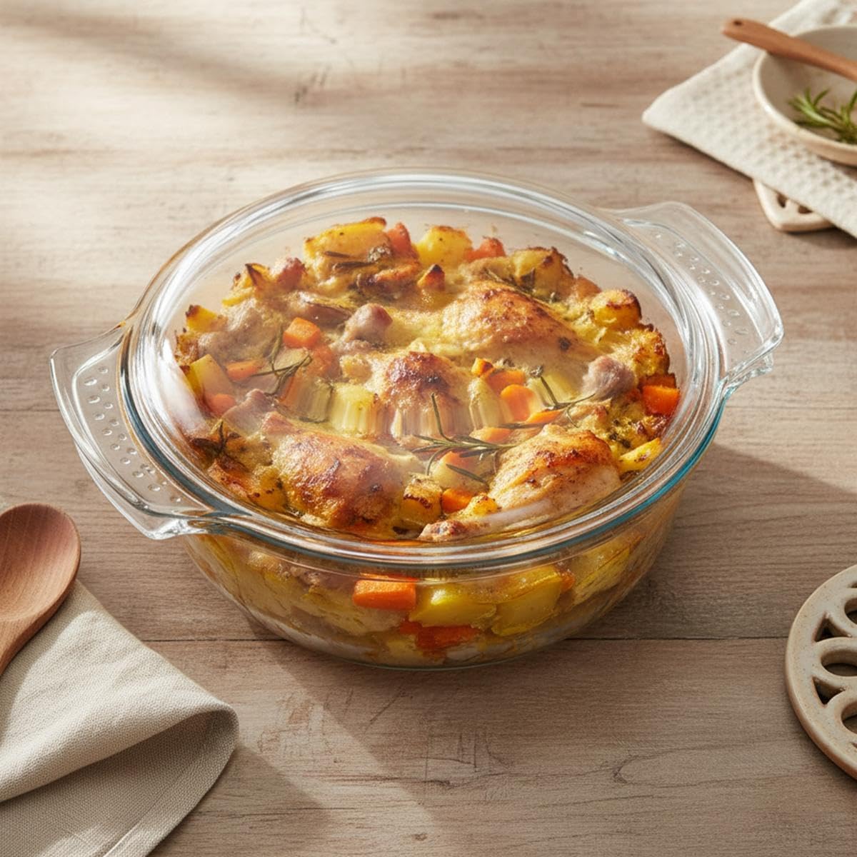 Pyrex - cocotte ronde - verre, 4,9 L, résistante - 118A000