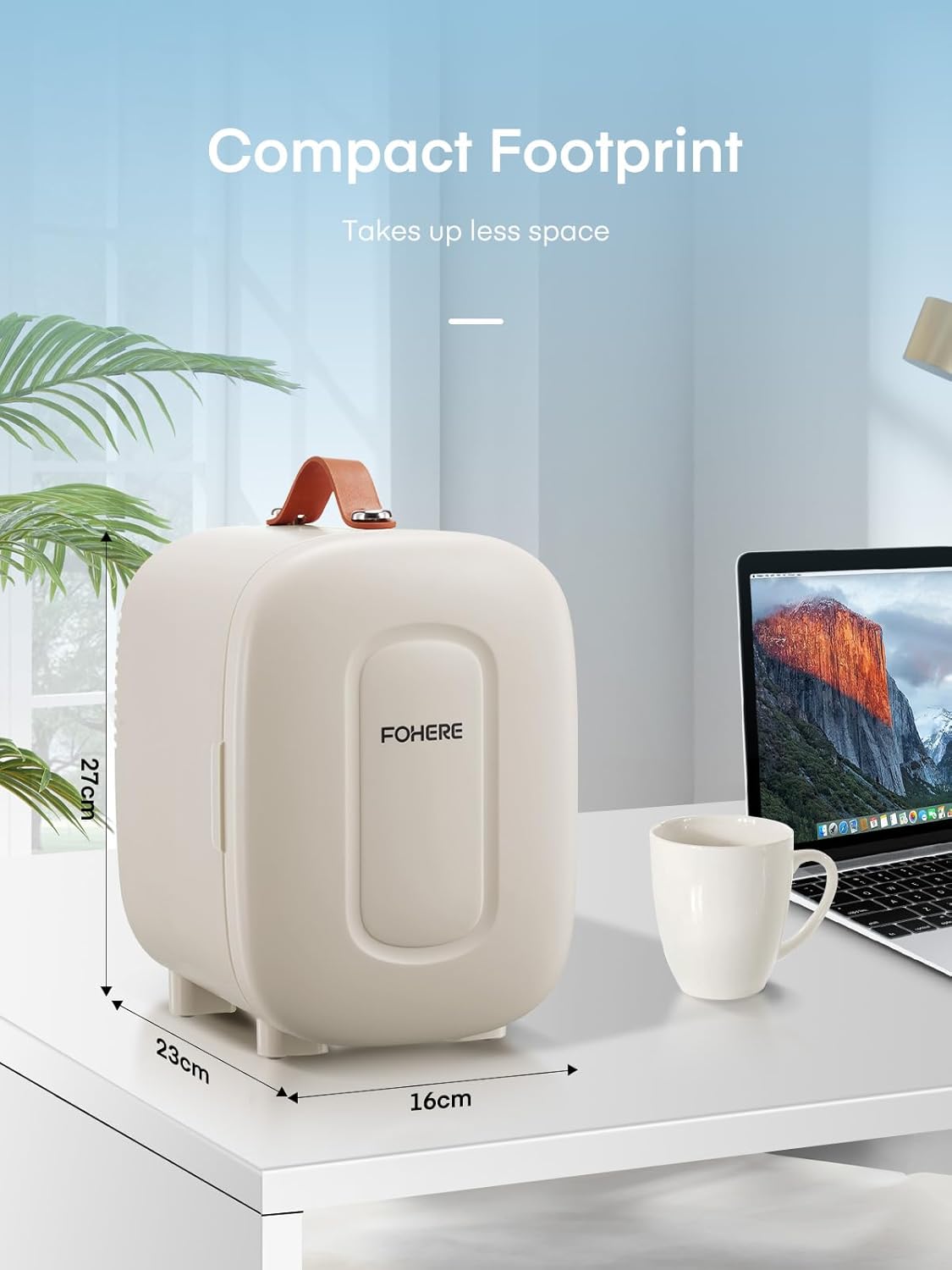 FOHERE - Mini Frigo 5L - compact USB/CA/CC, 6 canettes, blanc