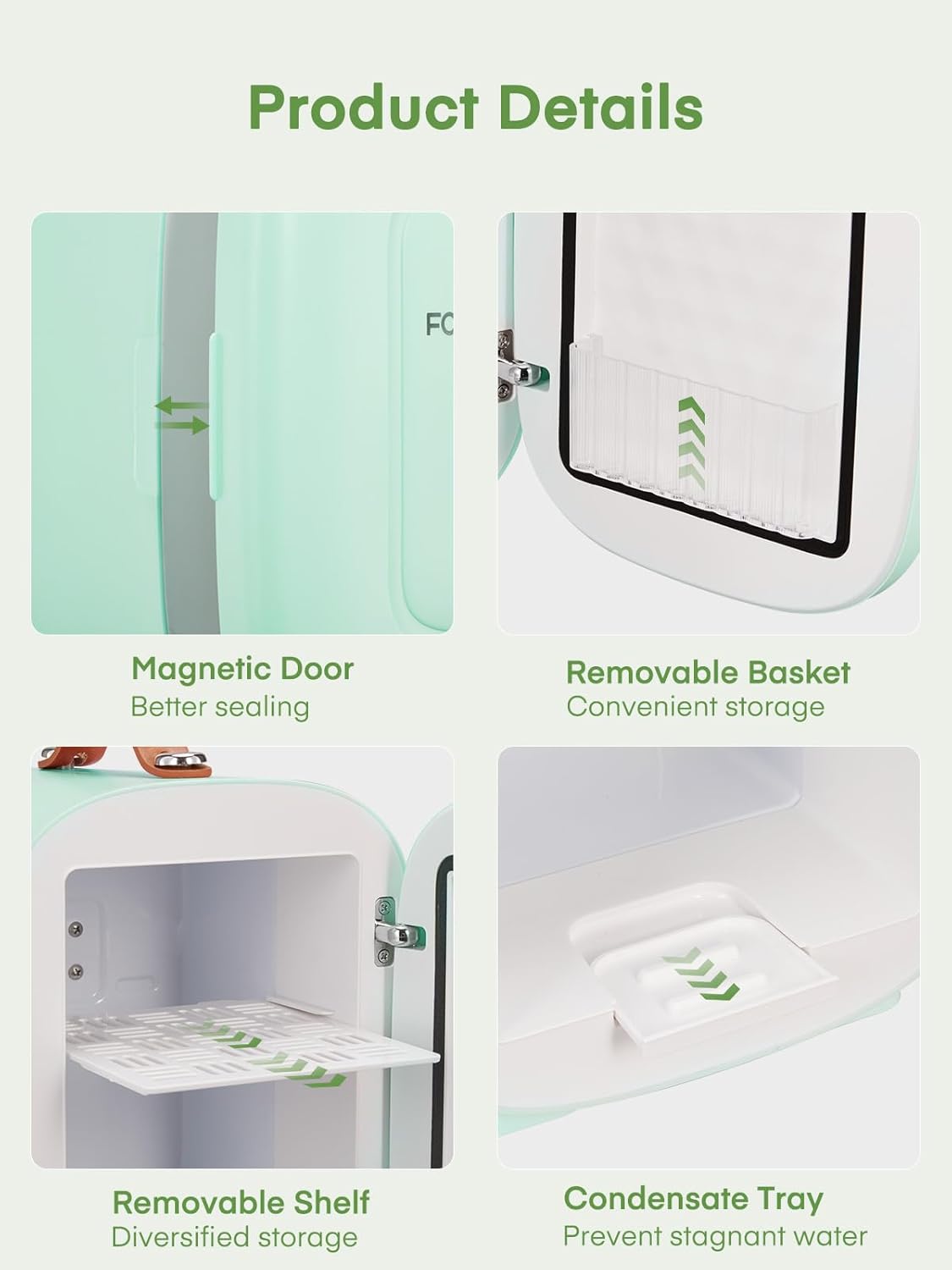 FOHERE - Mini frigo 5L - compact, silencieux, réversible