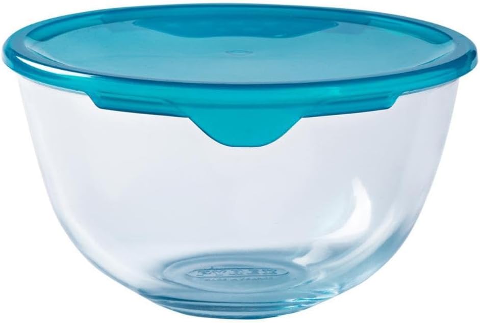 Pyrex - Bol avec couvercle - 2L - verre borosilicate résistant, vert