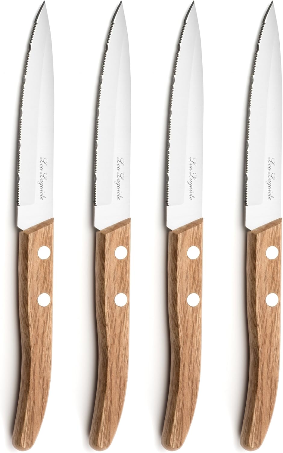 Lou Laguiole - Forest - set 4 couteaux office, inox 13C, bois clair