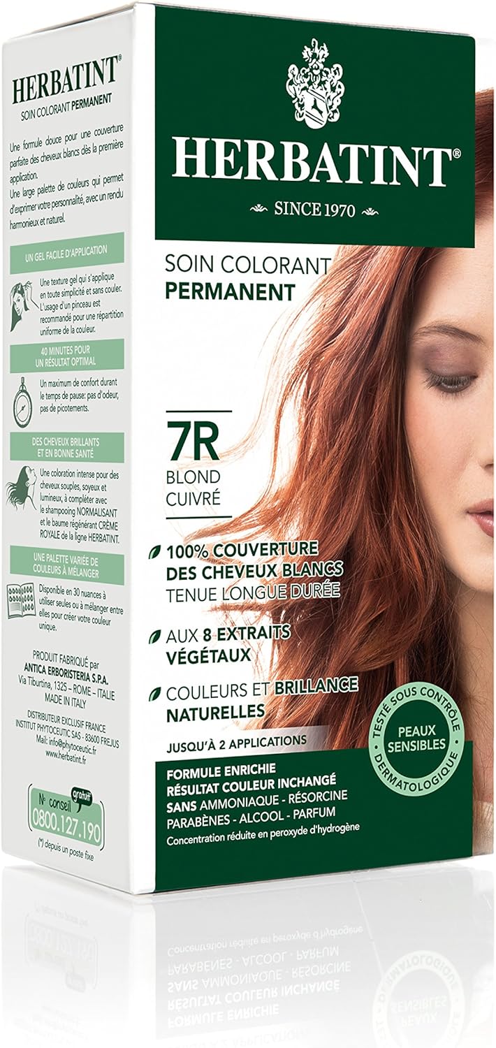 Herbatint - soin colorant 7R - 150ml - sans ammoniaque, 100% couvrant