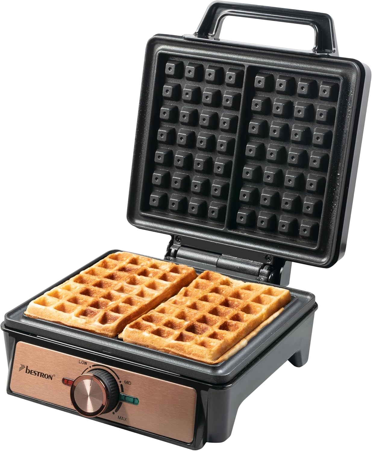 Bestron - Copper Collection - 2 gaufres épaisses - antiadhésif, poignée Cool Touch