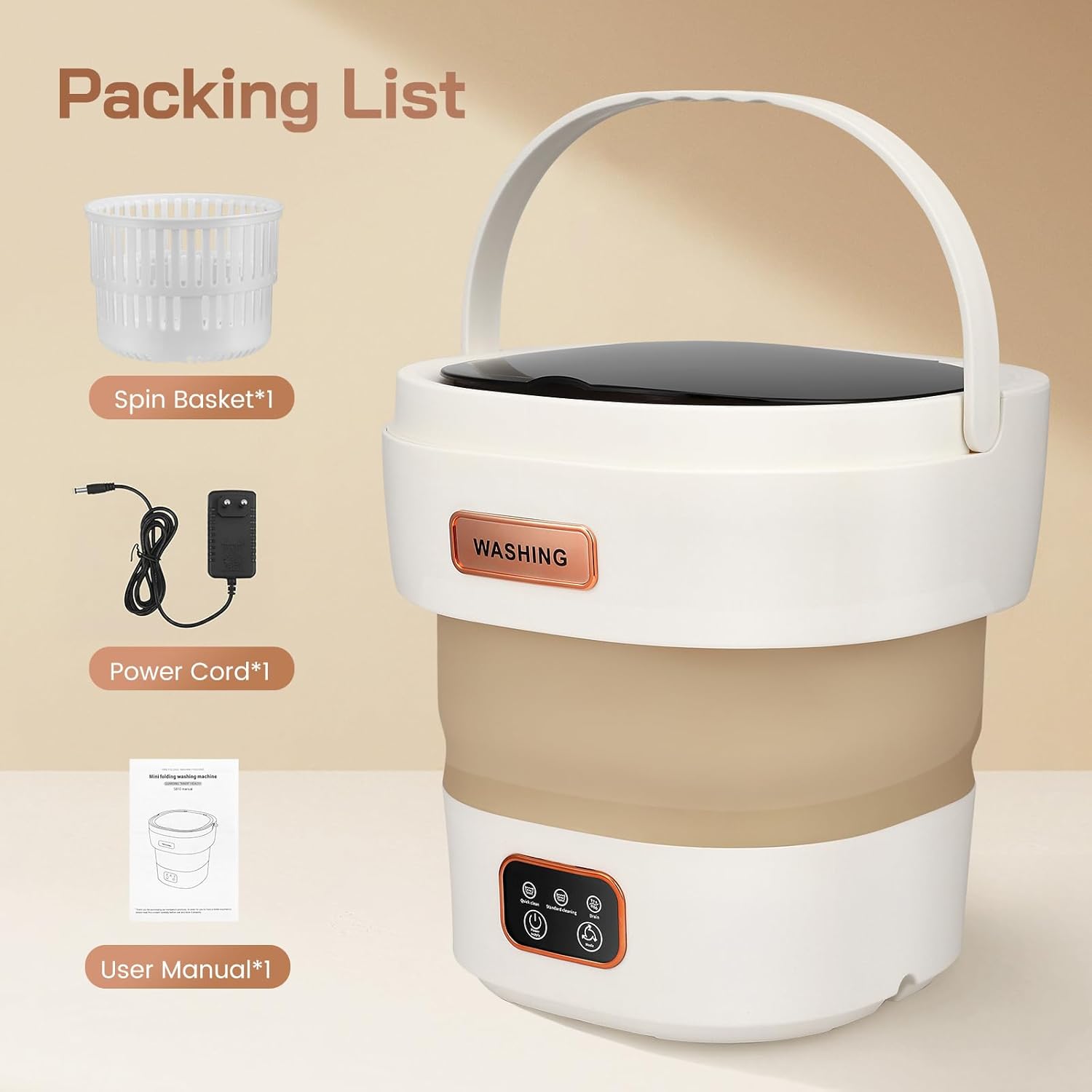 Machine à laver portable - mini 15L - compact, 3 modes lavage, essorage, idéal sous-vêtements et bébés