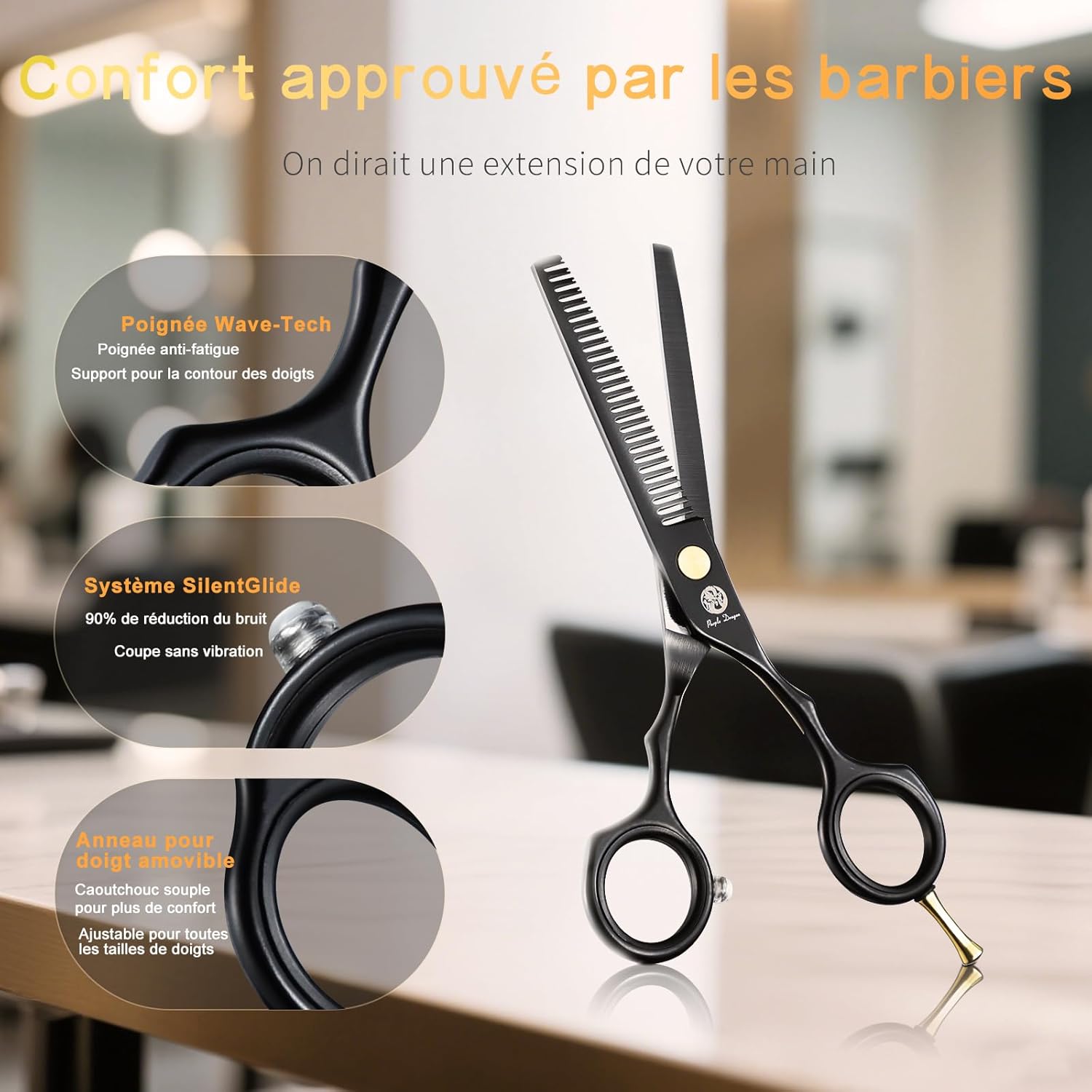 Kit de ciseaux de coiffure - inox 5,5