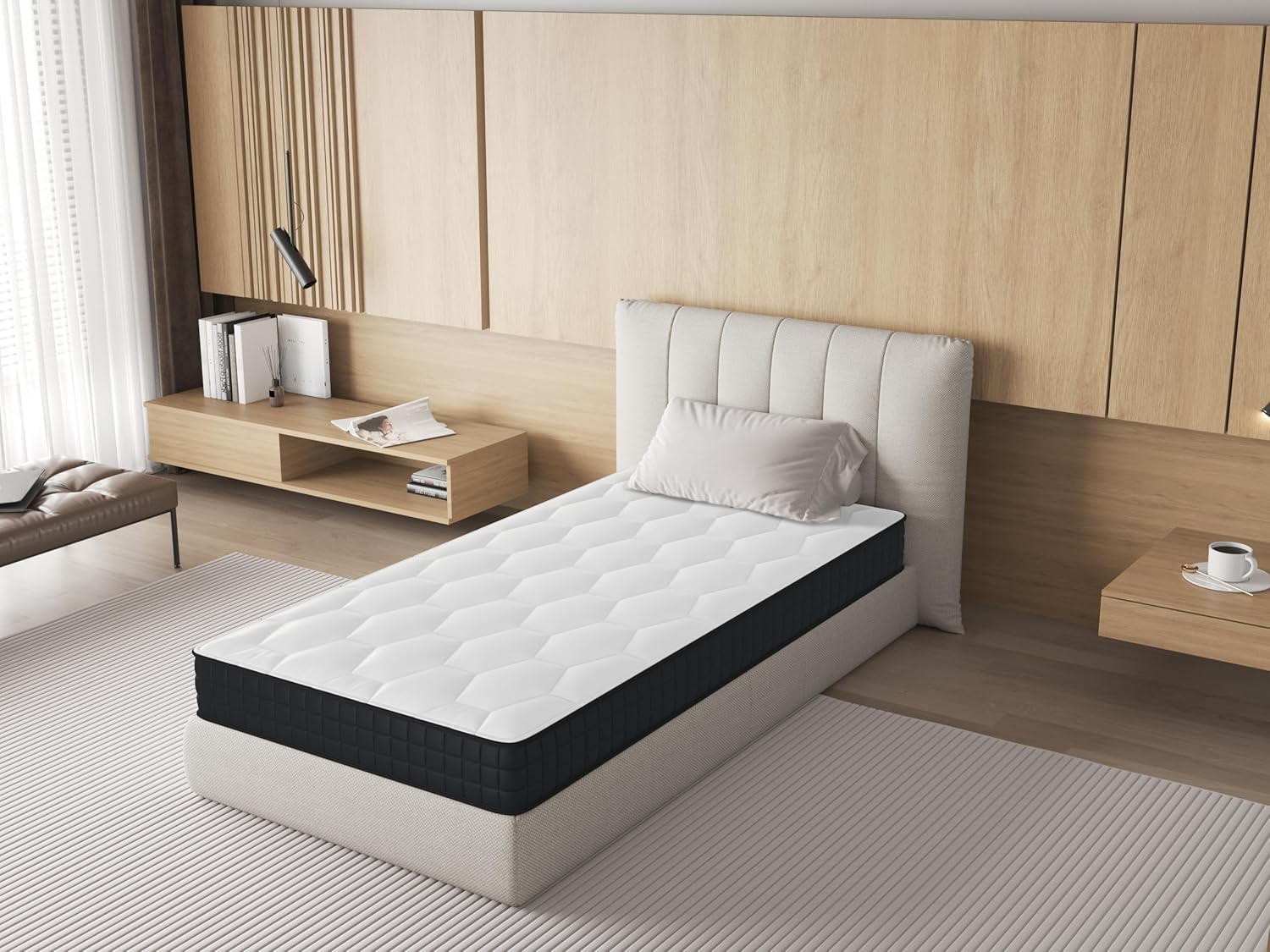 Matelas - mousse moelleux confortable respirant 90x190x12cm