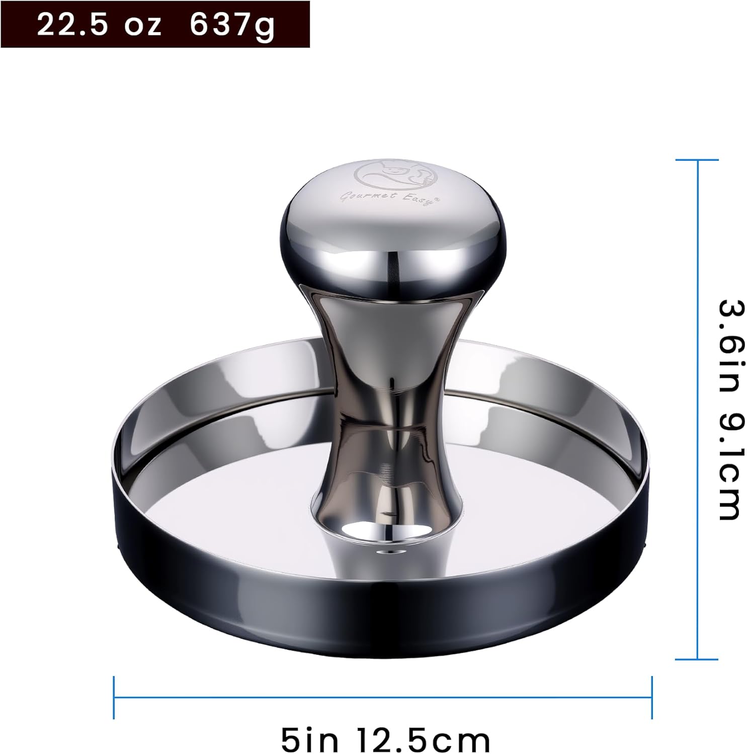 Presse à hamburger 2 en 1 inox, facile à nettoyer, moule poli miroir