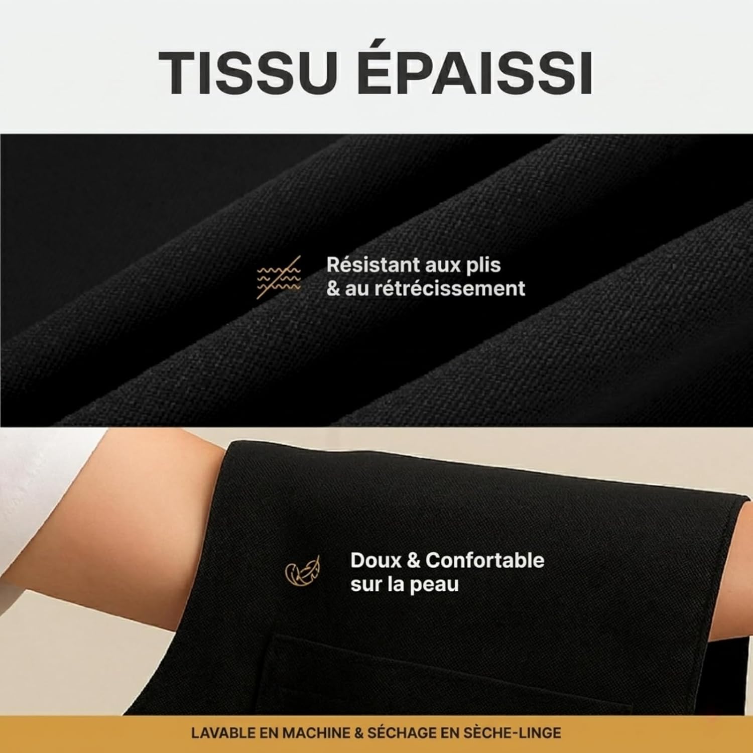 Tablier de cuisine - unisexe, réglable, poches, imperméable, anti-taches, idéal BBQ, peinture, coiffure, jardinage