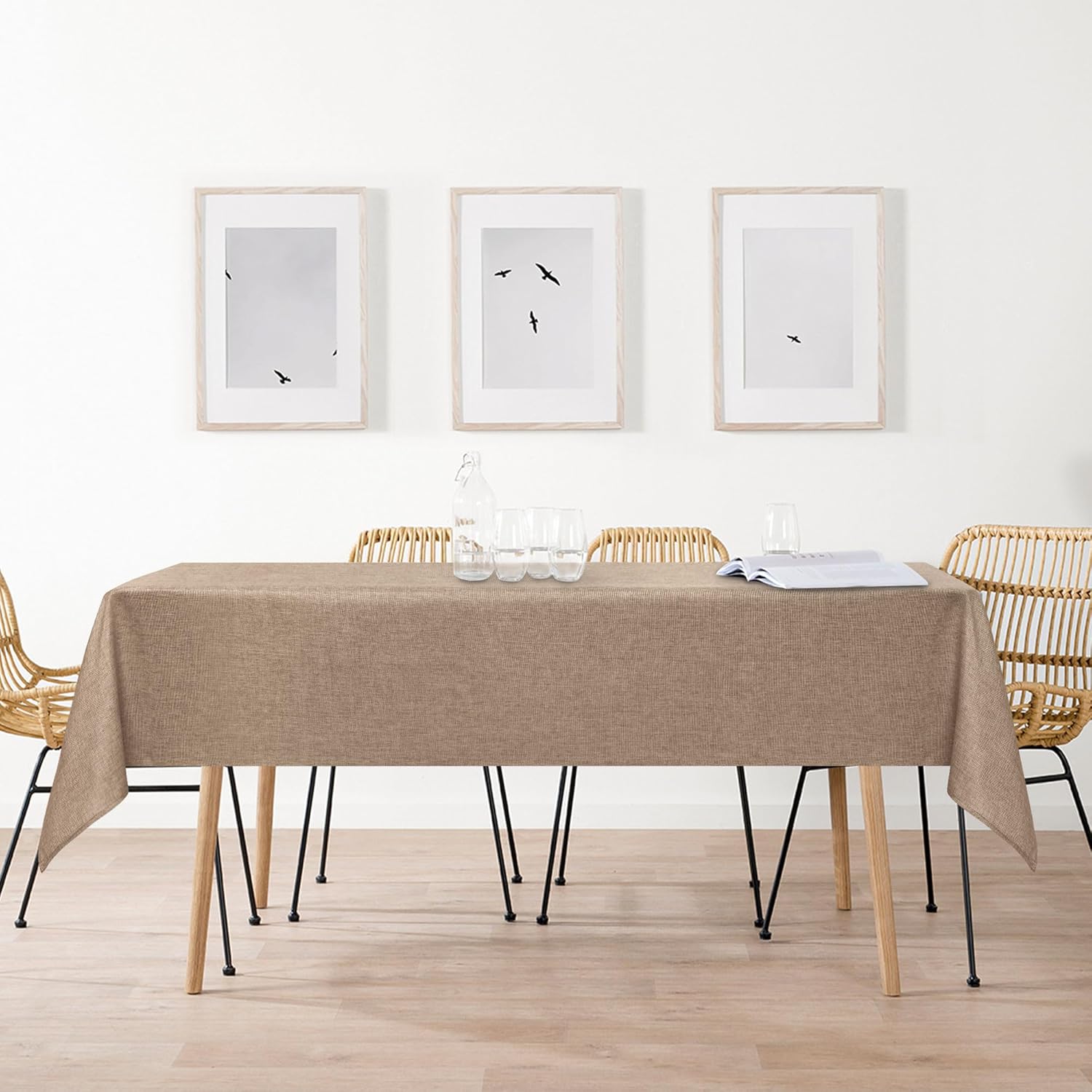 DWCN - nappe aspect lin 135x220cm, lavable et imperméable