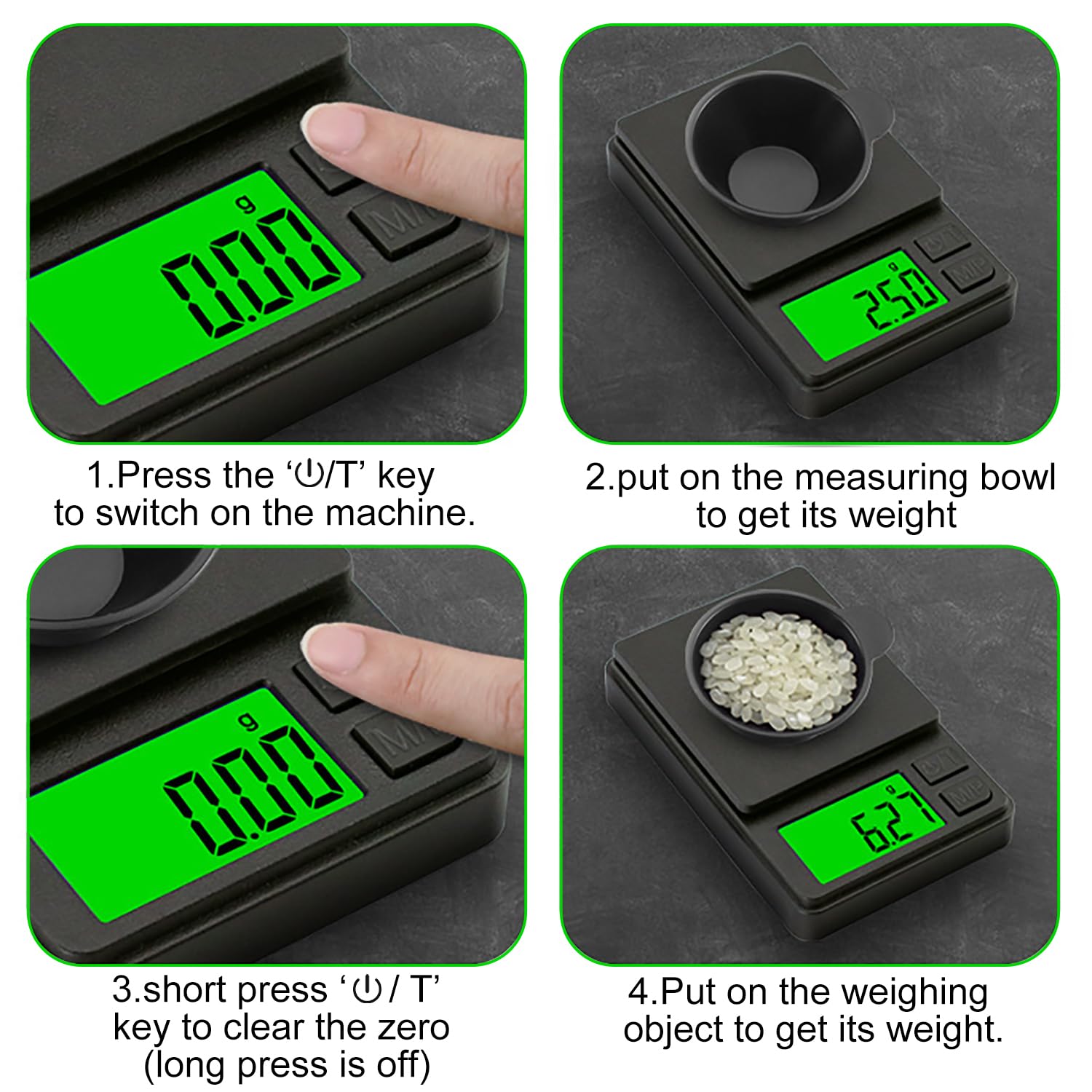 GeekerChip - Balance de cuisine numérique, 0,01-1000g, écran LCD, multifonction