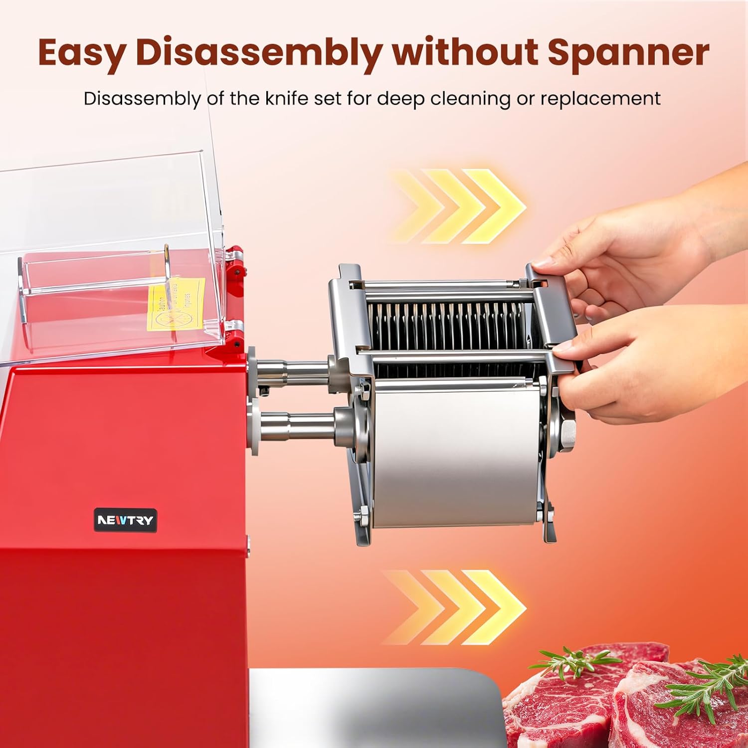 NEWTRY - trancheuse viande série 850W - 2,5mm - inox, pro, 850W