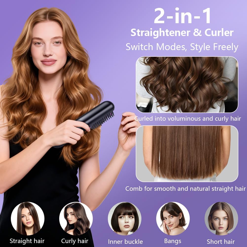 LOPHE - Brosse lissante sans fil - écran LED, 4 températures, 3600mAh