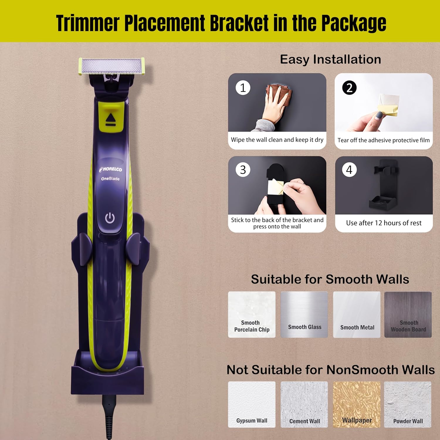 Sac de protection pour Philips OneBlade série QP, vert, compact, QP2734 QP2724 QP2824 QP230 QP220 QP437 QP2630 QP2620 QP