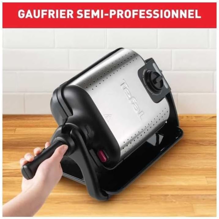 Tefal - Gaufrier King Size - poignée rotative, 1200W, thermostat réglable, WM756D12