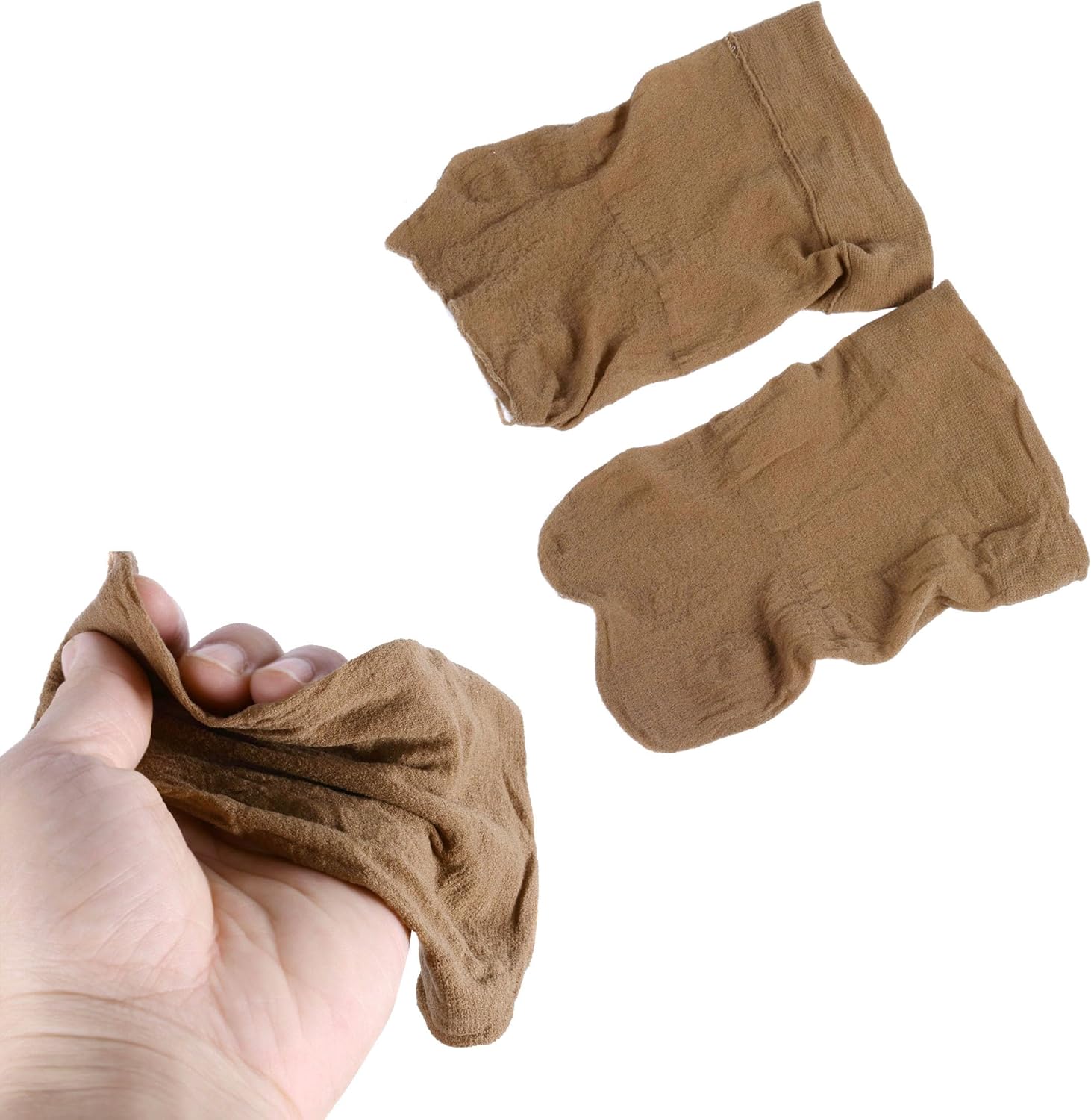 Bonnet perruque en nylon - 12 pièces - respirant, marron clair