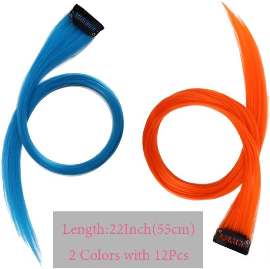 Extension de cheveux colorés - 22 pouces - synthétique, résistant chaleur