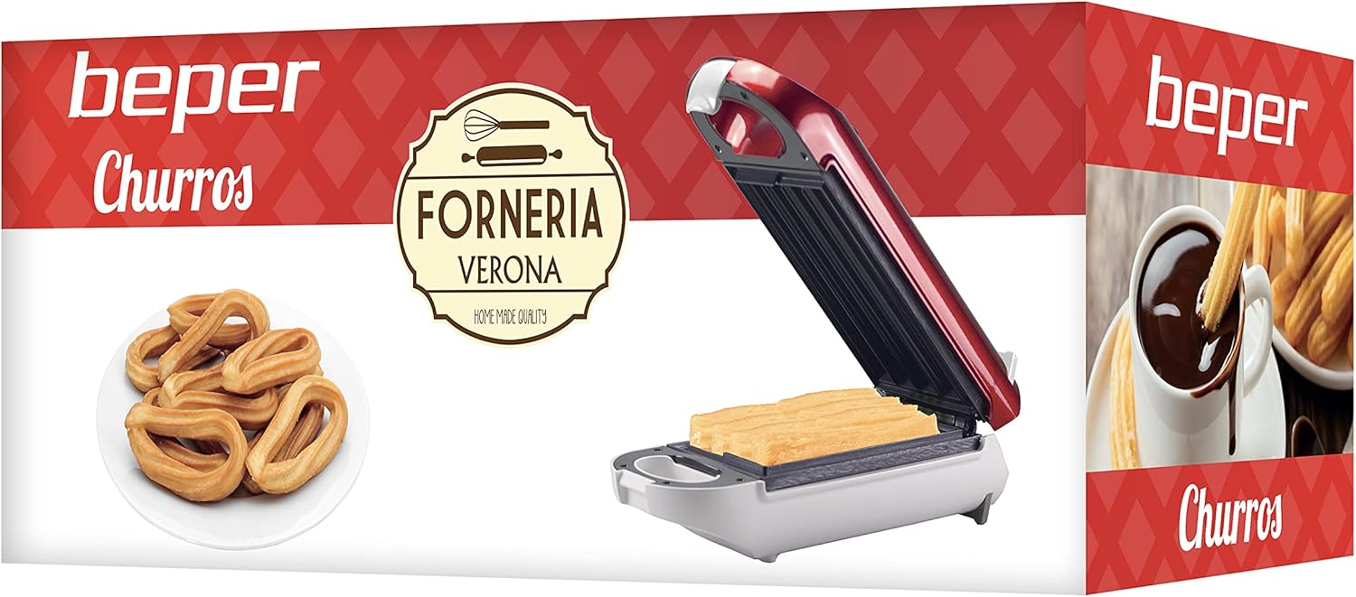 BEPER - plaque antiadhésive churros, 800W, poignée isolante - BT.600Y