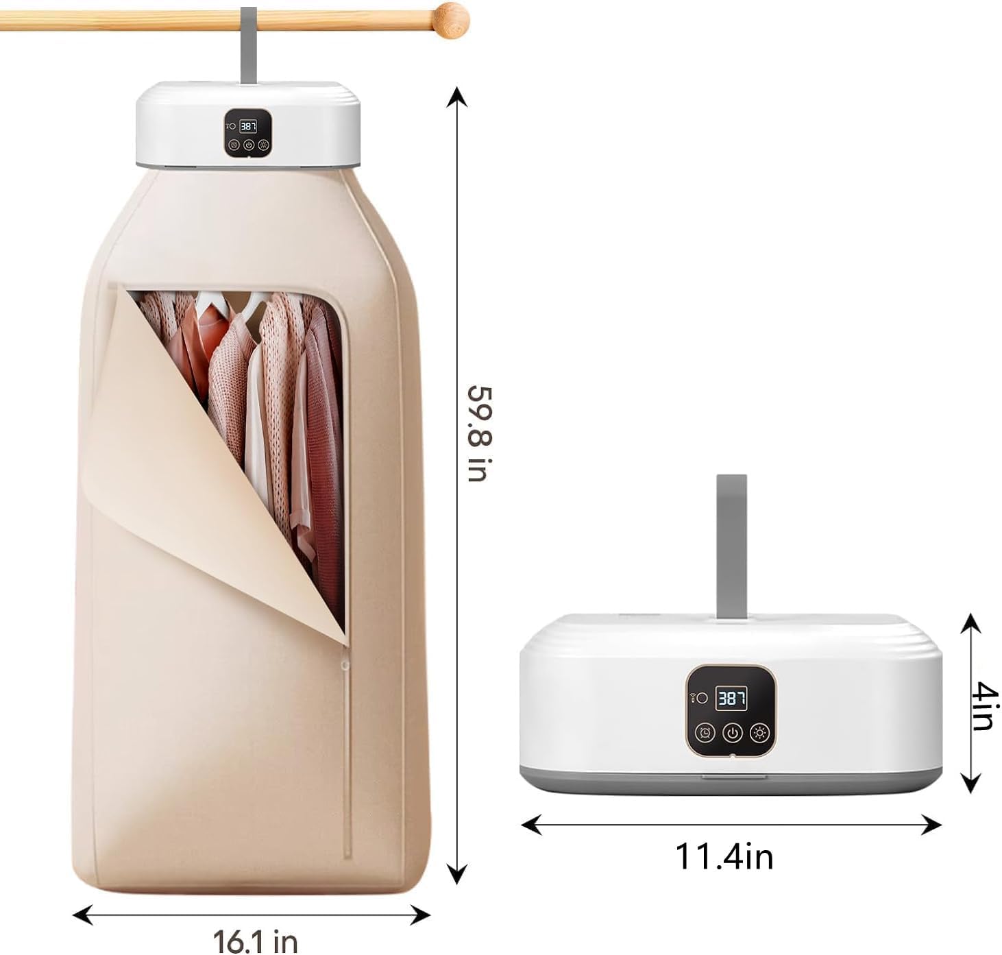 Mini sèche-linge - pompe à chaleur compacte UV, minuterie 1-8h, télécommande