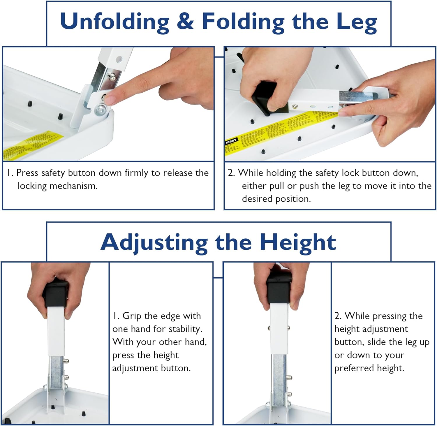 BONTEC - Marchepied pliable 3 marches, 150 kg, antidérapant, compact