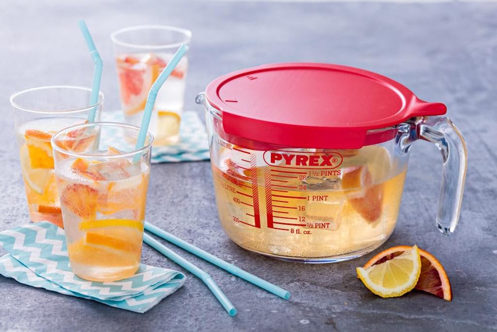 Pyrex - Classic Broc mesureur - 1L - Verre avec couvercle, 20,9x16,1x11,2cm