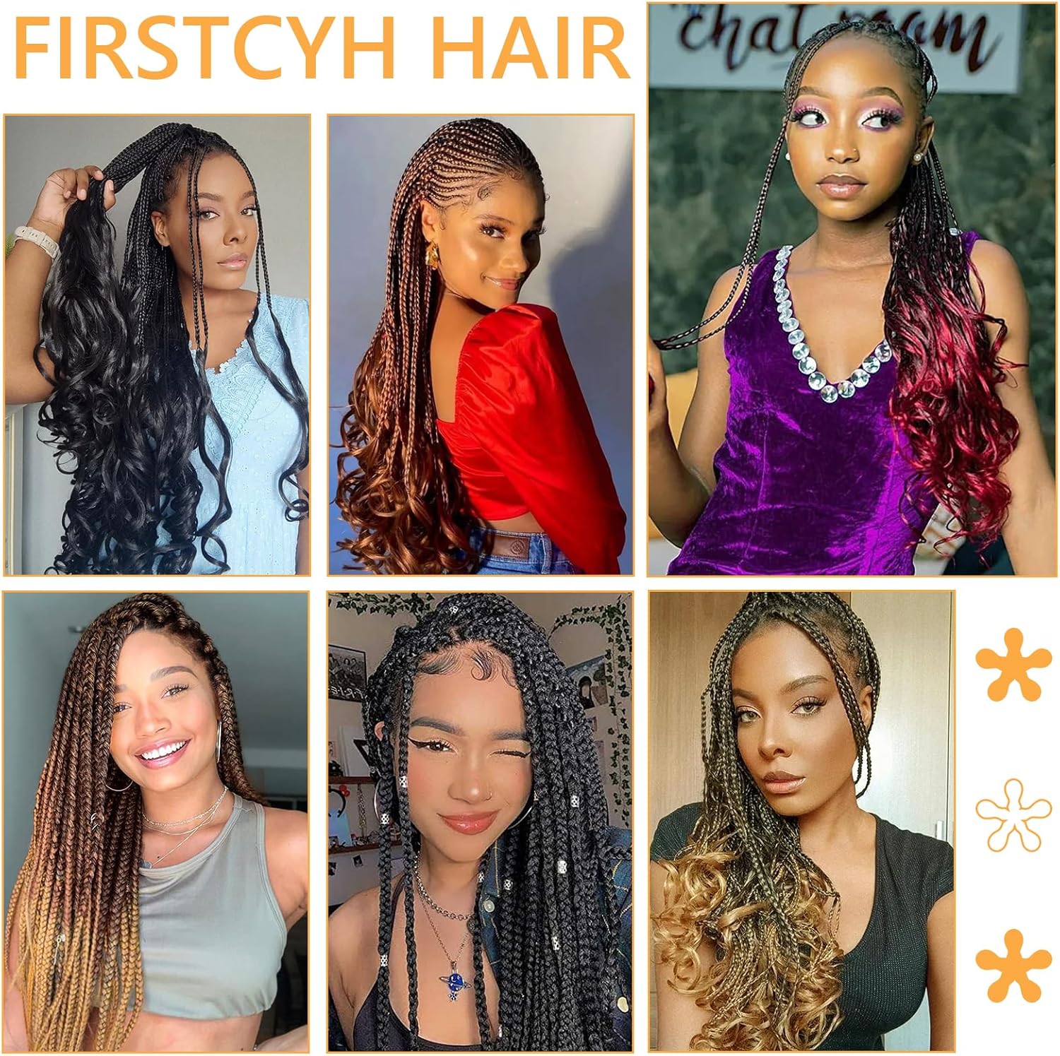 French Curl Braids - Tresses 56cm - 8 paquets, boucles 1B/Silver