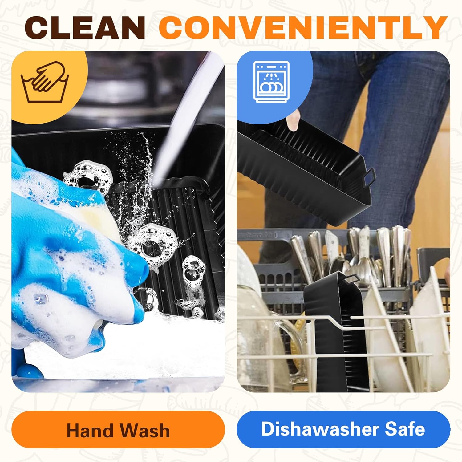 Moule silicone air fryer - lot de 3 - compatible Cosori 10L - accessoires résistants Twinfry