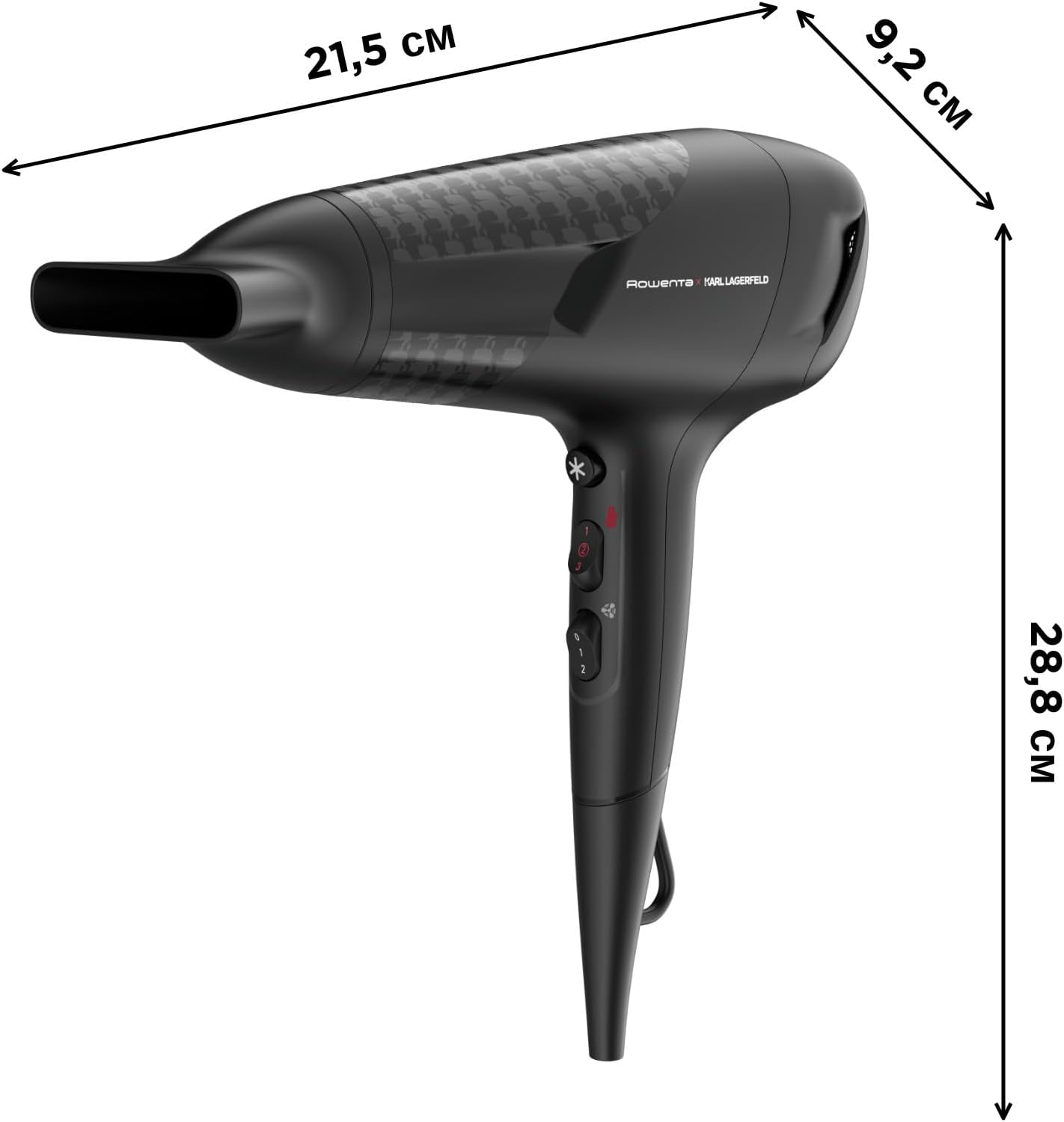 Rowenta - Studio Dry Karl Lagerfeld - sèche-cheveux compact - 6 vitesses/températures, technologie Effiwatts - CV581LF0