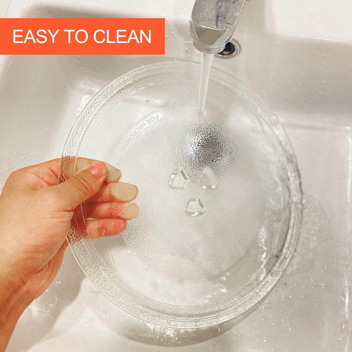 Plateau Micro Ondes - verre 24,5 cm - 3 fixations, type Y, support rond