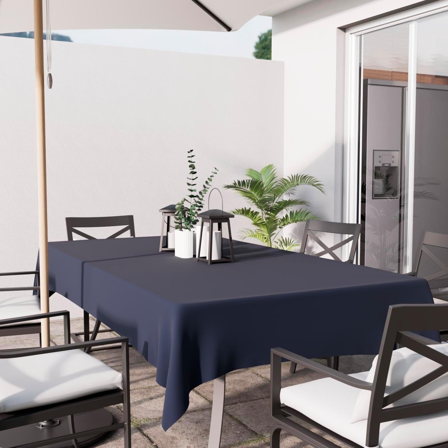 Soleil d’Ocre - Alix - nappe rectangle 140x300 cm, polyester bleu marine