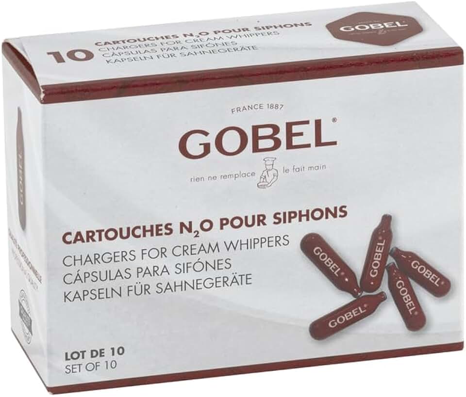 GOBEL - Lot de 10 cartouches gaz N₂0 - acier recyclable, universelles